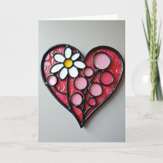 Zoete Daisy Hart Liefdeskaart Kaart (Voorkant)