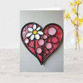 Zoete Daisy Hart Liefdeskaart Kaart (Gele Bloem)