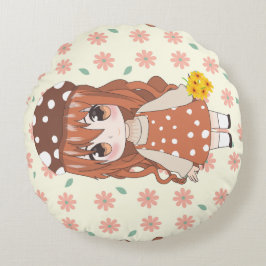 zoete dalls anime stijl rond kussen