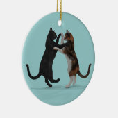 Zoete dansende katten keramisch ornament (Rechts)