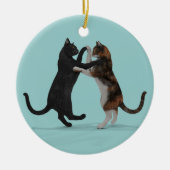 Zoete dansende katten keramisch ornament (Voorkant)