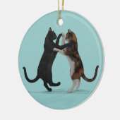 Zoete dansende katten keramisch ornament (Links)