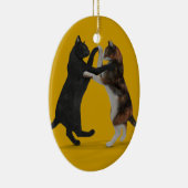 Zoete dansende katten keramisch ornament (Rechts)