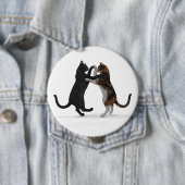 Zoete dansende katten ronde button 4,0 cm (In situ)