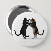 Zoete dansende katten ronde button 4,0 cm (Voorkant /achterkant)