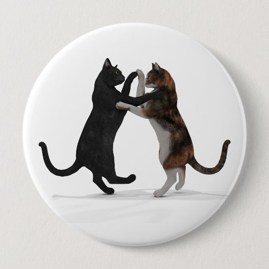 Zoete dansende katten ronde button 4,0 cm (Voorkant)