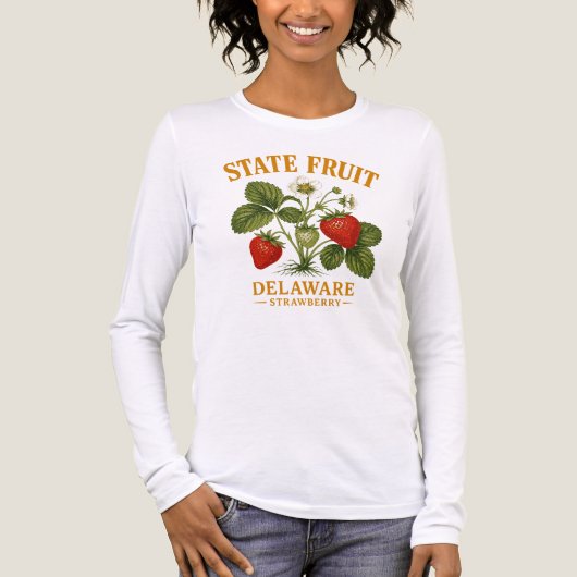 Zoete Delaware Aardbei Botanisch Tri-Blend Shirt (Voorkant volledig)