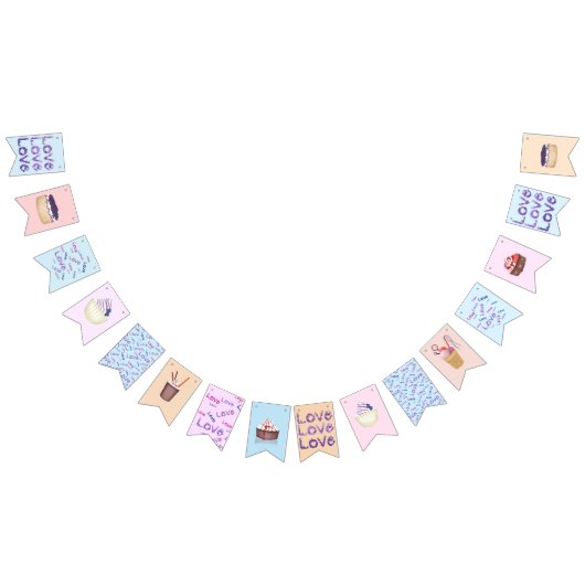 Zoete dessert en ijspartij vlaggetjes (Alle)