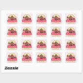 Zoete desserts Bakkerij Box Seals Vierkante Sticker (Vel)