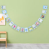 Zoete desserts dromen blauwe verjaardag foto vlaggetjes