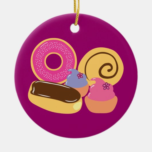 Zoete desserts keramisch ornament (Voorkant)