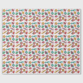 Zoete desserts, met de hand getekende  illustratie cadeaupapier (Vlak)