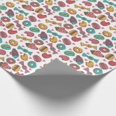 Zoete desserts, met de hand getekende  illustratie cadeaupapier (Hoek)