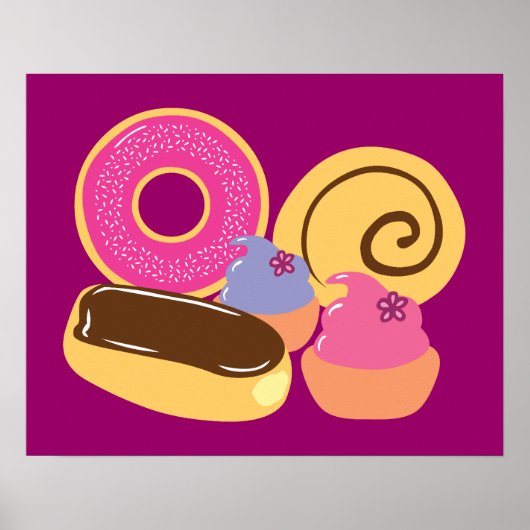 Zoete desserts poster (Voorkant)