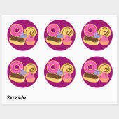 Zoete desserts ronde sticker (Vel)