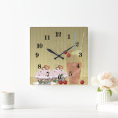 Zoete desserts van cokescocktail-kersen,  vierkante klok (Huis)