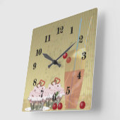 Zoete desserts van cokescocktail-kersen,  vierkante klok (Hoek)