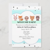Zoete dier baby shower uitnodiging (Voorkant)