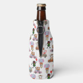 Zoete dieren in auto's met een verkeerslichtpatroo flesjeskoeler (Fles Achterkant)