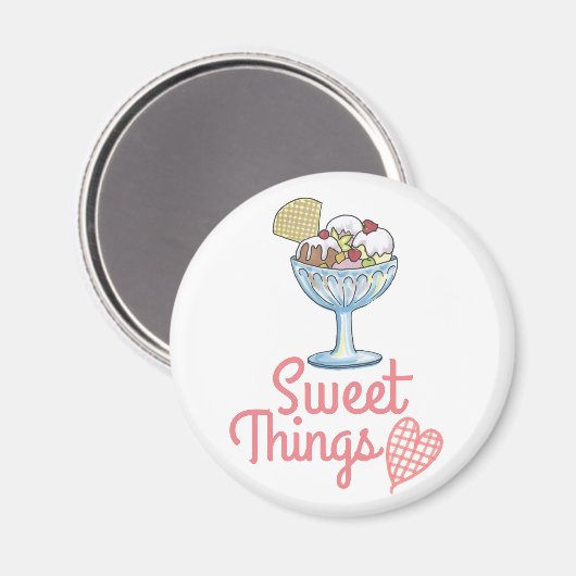 Zoete dingen - Ice Cream Sundae Magneet (Voorkant / Achterkant)