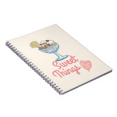 Zoete dingen - Ice Cream Sundae Pink Notitieboek (Rechterzijde)