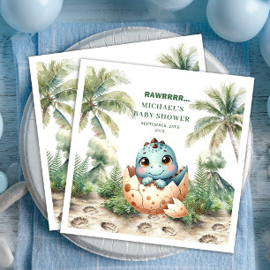 Zoete Dino Baby Shower Komt Eruit Aangepaste Serve Servet