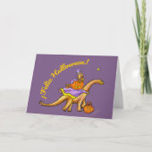 Zoete Dinosaurus Halloween Kaart (Voorkant)