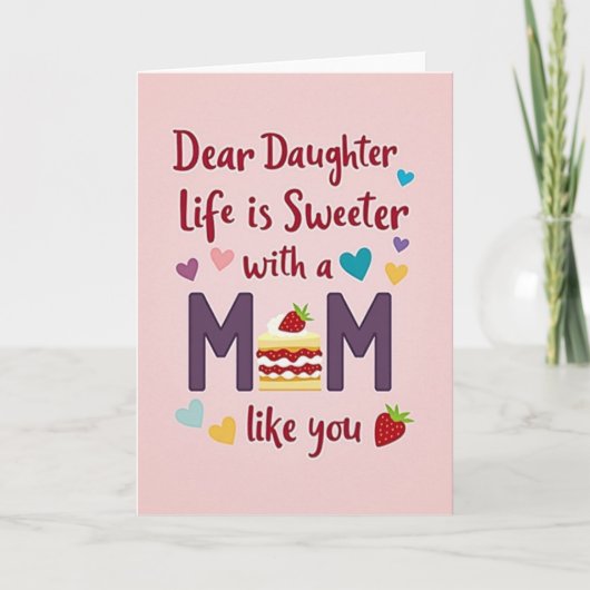 Zoete Dochter Cake Art Kaart (Voorkant)