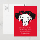 Zoete Dogge in het wit Briefkaart (Voorkant / Achterkant)