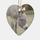 Zoete Donkey, Animal Grey, Horse Family Keramisch Ornament (Links)