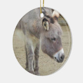 Zoete Donkey, Animal Grey, Horse Family Keramisch Ornament (Links)