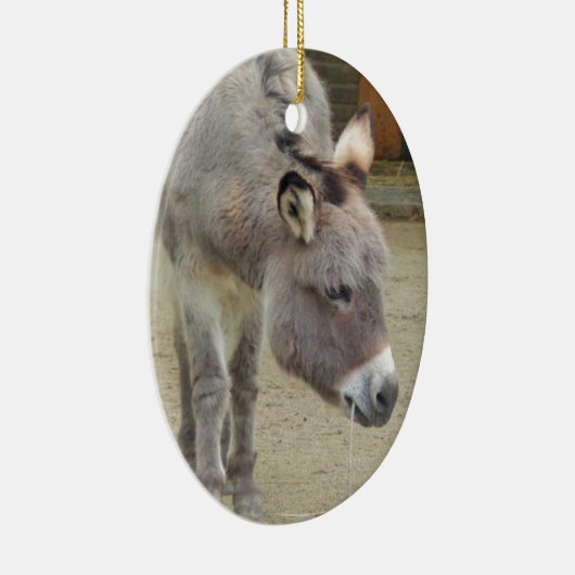 Zoete Donkey, Animal Grey, Horse Family Keramisch Ornament (Rechts)