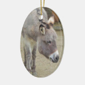 Zoete Donkey, Animal Grey, Horse Family Keramisch Ornament (Links)