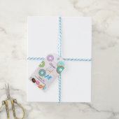 Zoete donut 1e verjaardag jongen cadeau labels cadeaulabel (Met Touw)