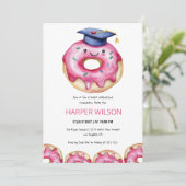 Zoete Donut Afstudeerfeest Kaart (Staand voorkant)