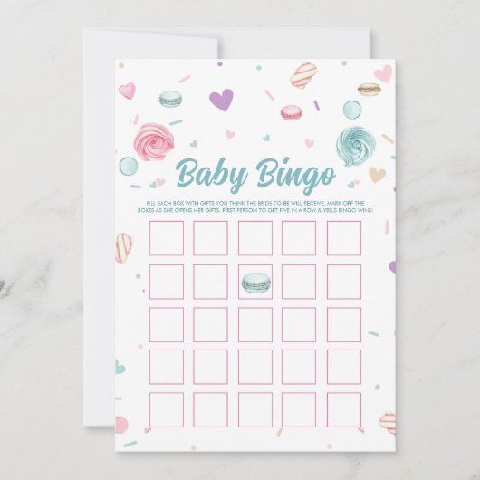 Zoete Donut Baby Bingo Spellen Kaart (Voorkant)
