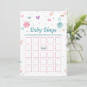 Zoete Donut Baby Bingo Spellen Kaart (Staand voorkant)