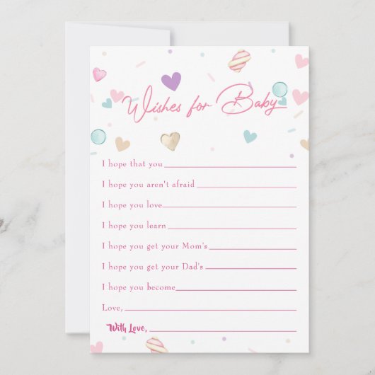 Zoete Donut Baby Wensen voor Baby Game Kaart (Voorkant)