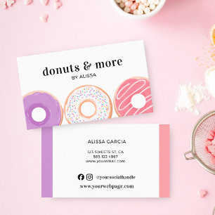 Zoete Donut Bakkerij Professionele Bedrijfskaart Visitekaartje