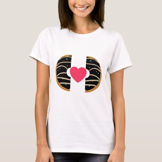 Zoete Donut Hart Liefdesontwerp shirt (Voorkant)