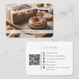 Zoete Donut Lekkernijen Ambachtelijke Bakkerij QR- Visitekaartje