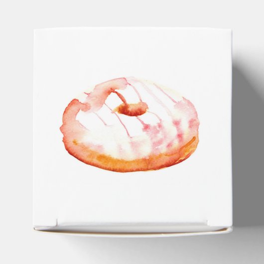 Zoete donut met roze glas. bedankdoosjes (Bovenkant)