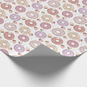 Zoete donut met sprinkhaankrulpapier cadeaupapier (Hoek)