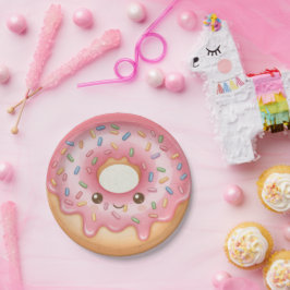 Zoete Donut Ontwerp Hanukkah Feest Papieren Borden Bordje