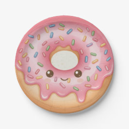 Zoete Donut Ontwerp Hanukkah Feest Papieren Borden Bordje