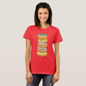 🍩Zoete Donut Stapel Dames Basic T-Shirt (Voorkant volledig)