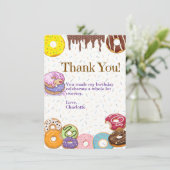 Zoete Donut Verjaardag Bedankt Kaart (Staand voorkant)