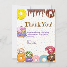 Zoete Donut Verjaardag Bedankt Kaart