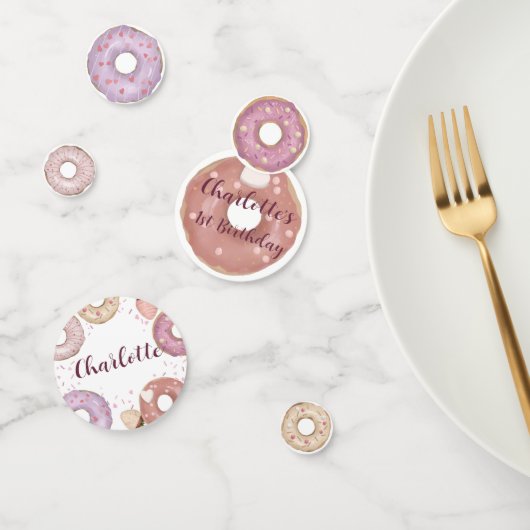 Zoete Donut Verjaardag Tafelconfetti Confetti (Groep)