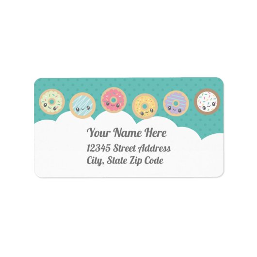 Zoete donuts etiket (Voorkant)